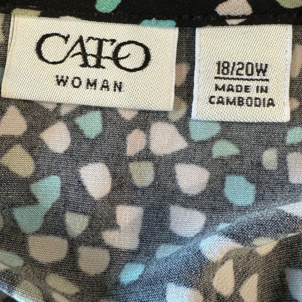 Cato Black Polkadot Tank Top - Size 18/20W - Like New Vintage - Picture 3 of 3